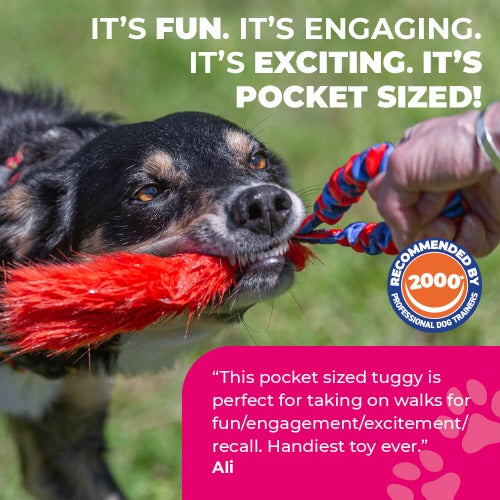 Pocket Fauxtastic - Handcrafted Dog Toy with Faux Fur Bite Area - British Craftsmanship - Training and Bonding Toy for Dogs - Buy Now for Ultimate Playtime