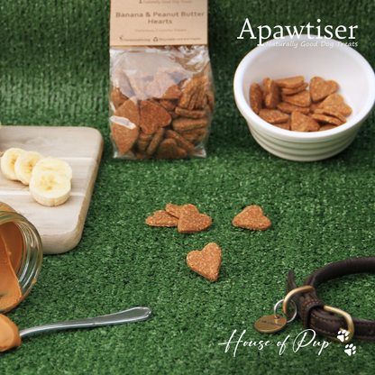 Apawtiser Banana & Peanut Butter Hearts 100g