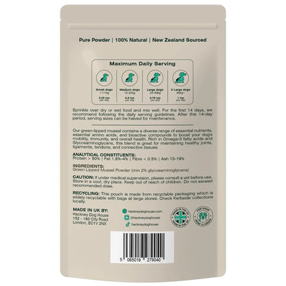 Dog joint health powder – Green Lipped Mussel, UK-made natural supplement